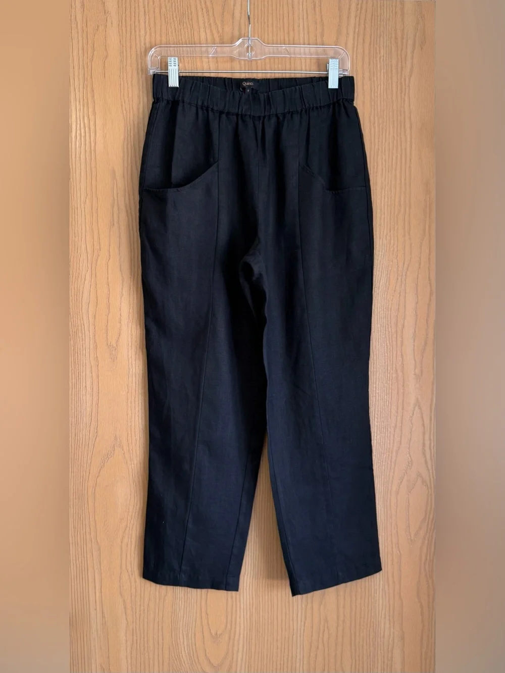 Quince | Women’s Small | Lot Of 2 White Black Linen Tapered Leg Ankle Pants
